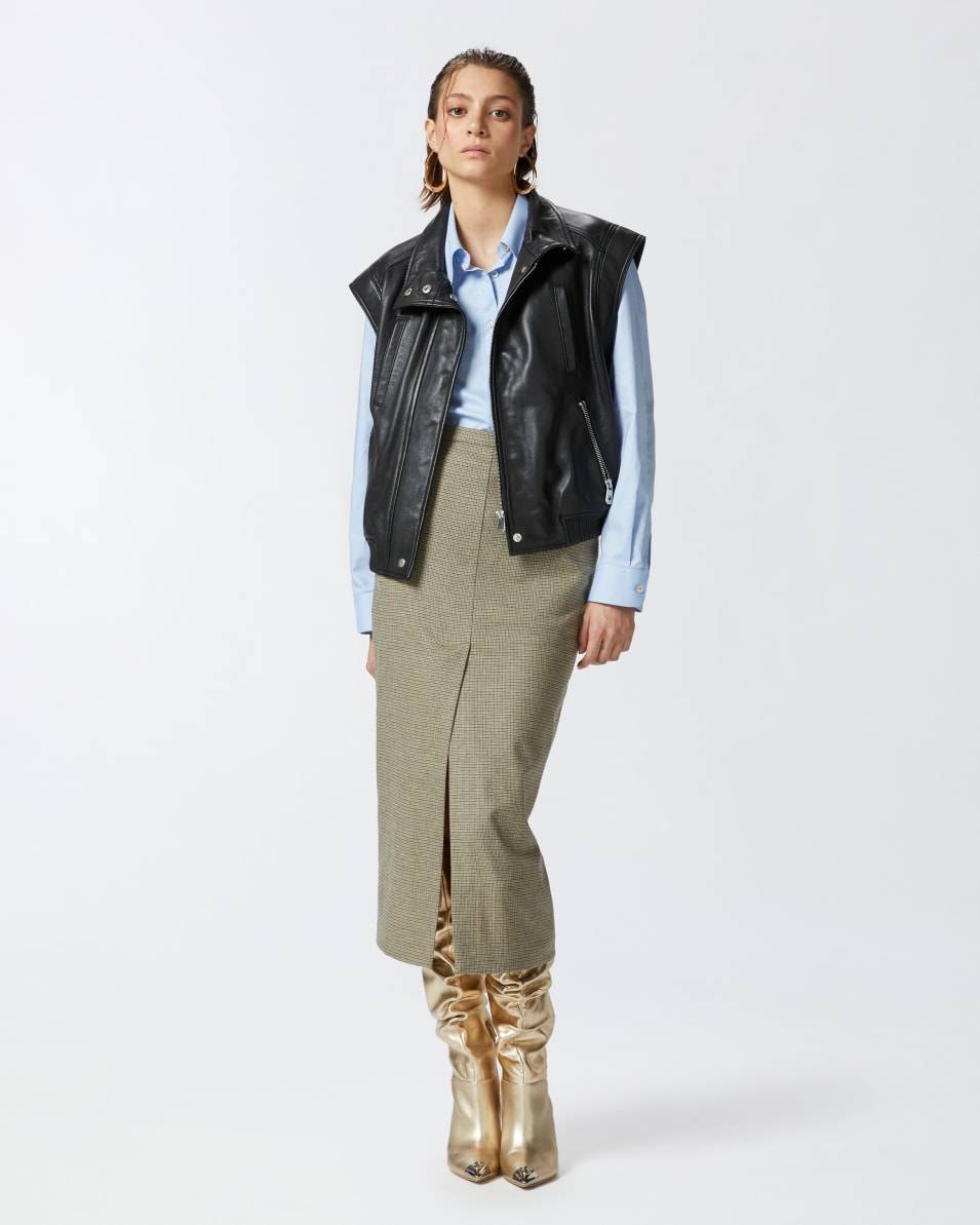 Pinko Azurblaue Oxford-Baumwollbluse