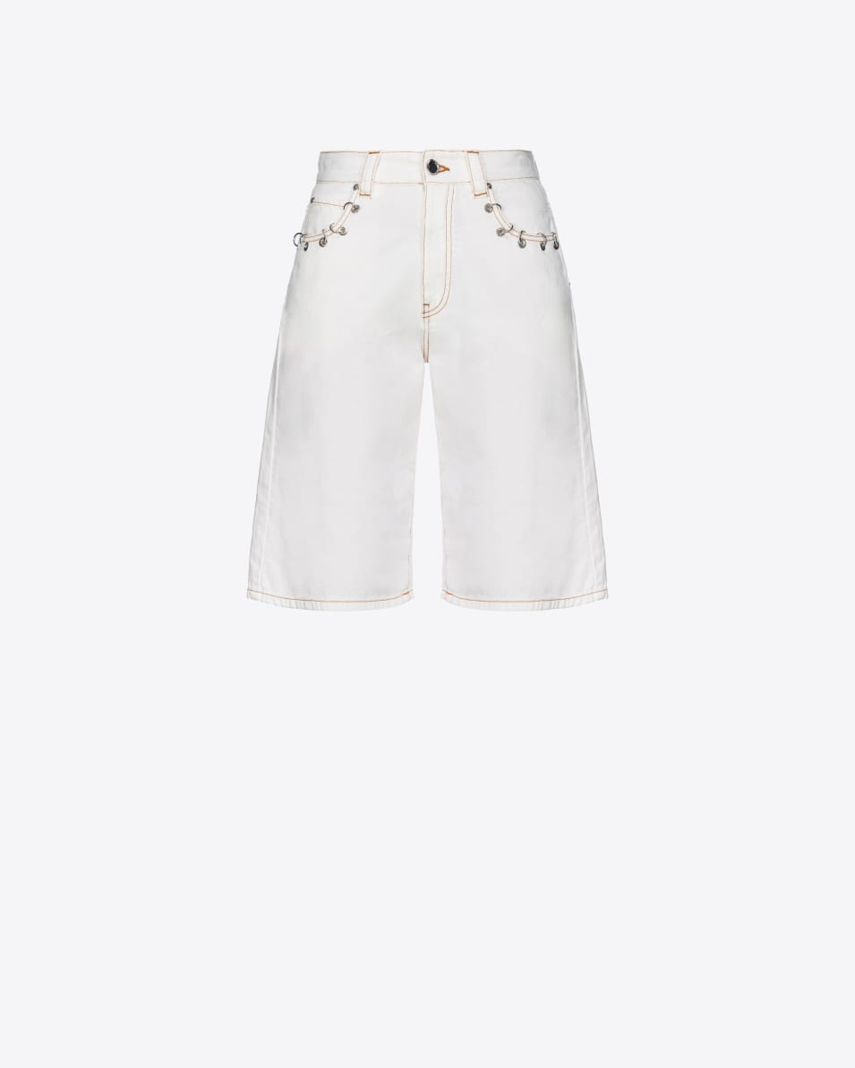 Pinko Bermudashorts aus Bull-Denim mit Piercings