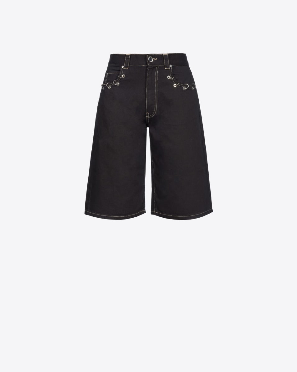 Pinko Bermudashorts aus Bull-Denim mit Piercings