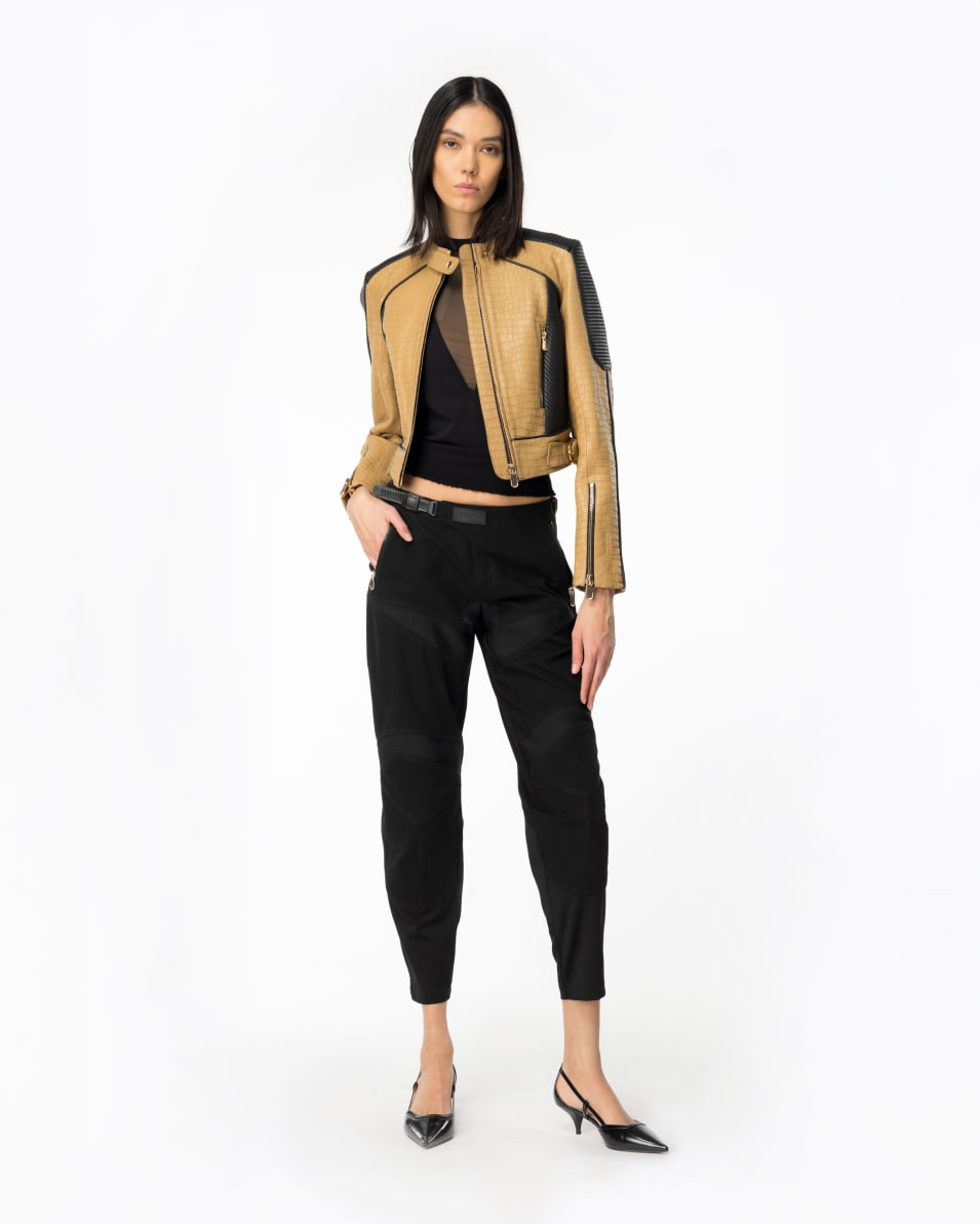 Pinko Bikerhose Aus Zwei Materialien