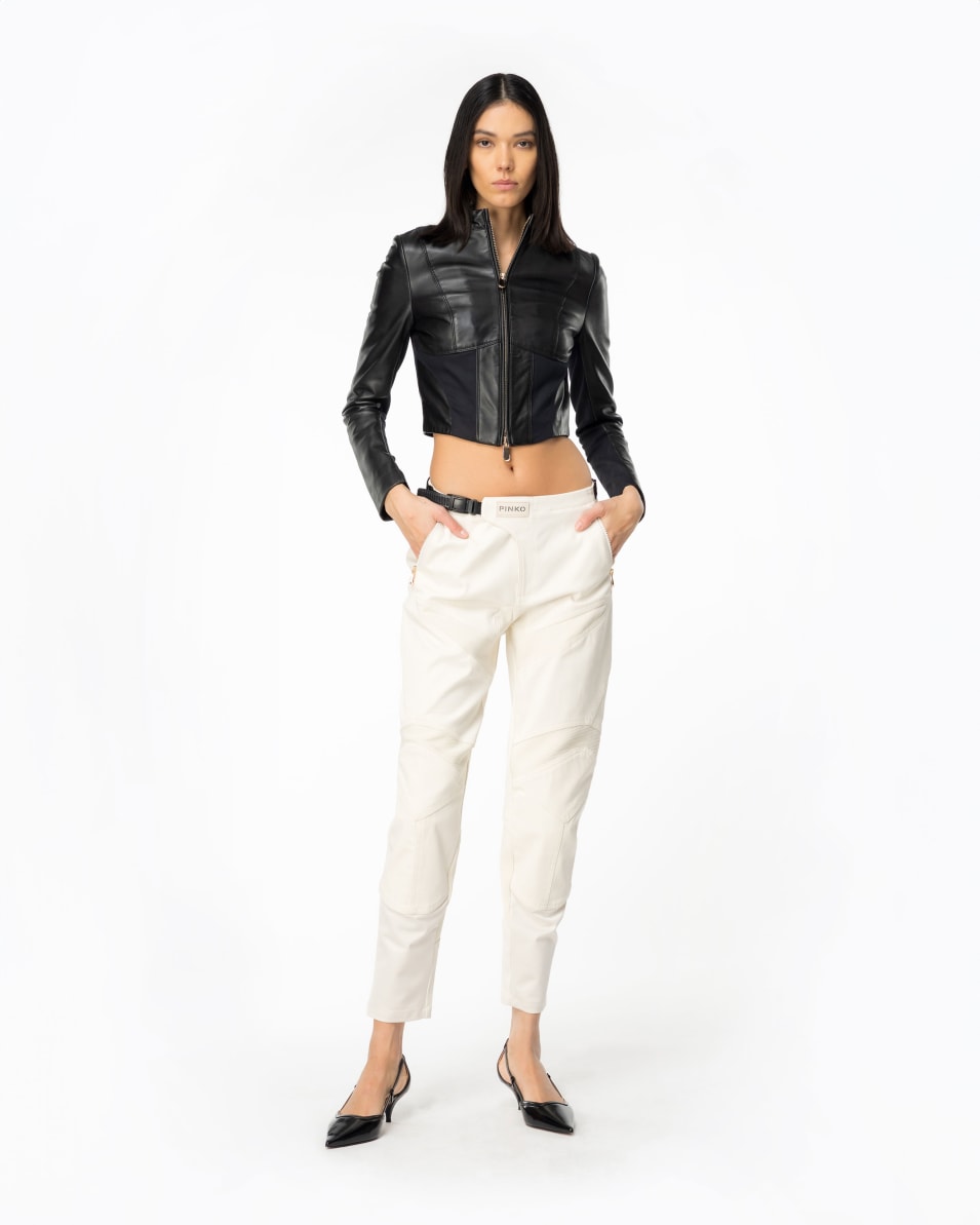 Pinko Bikerhose Aus Zwei Materialien