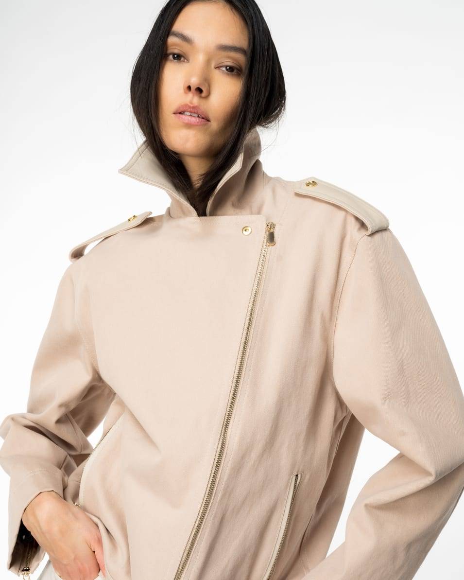 Pinko Bikerjacke Aus Baumwolle Und Leder