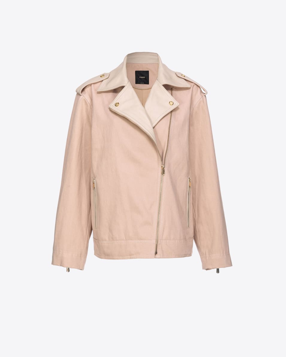 Pinko Bikerjacke aus Baumwolle und Leder
