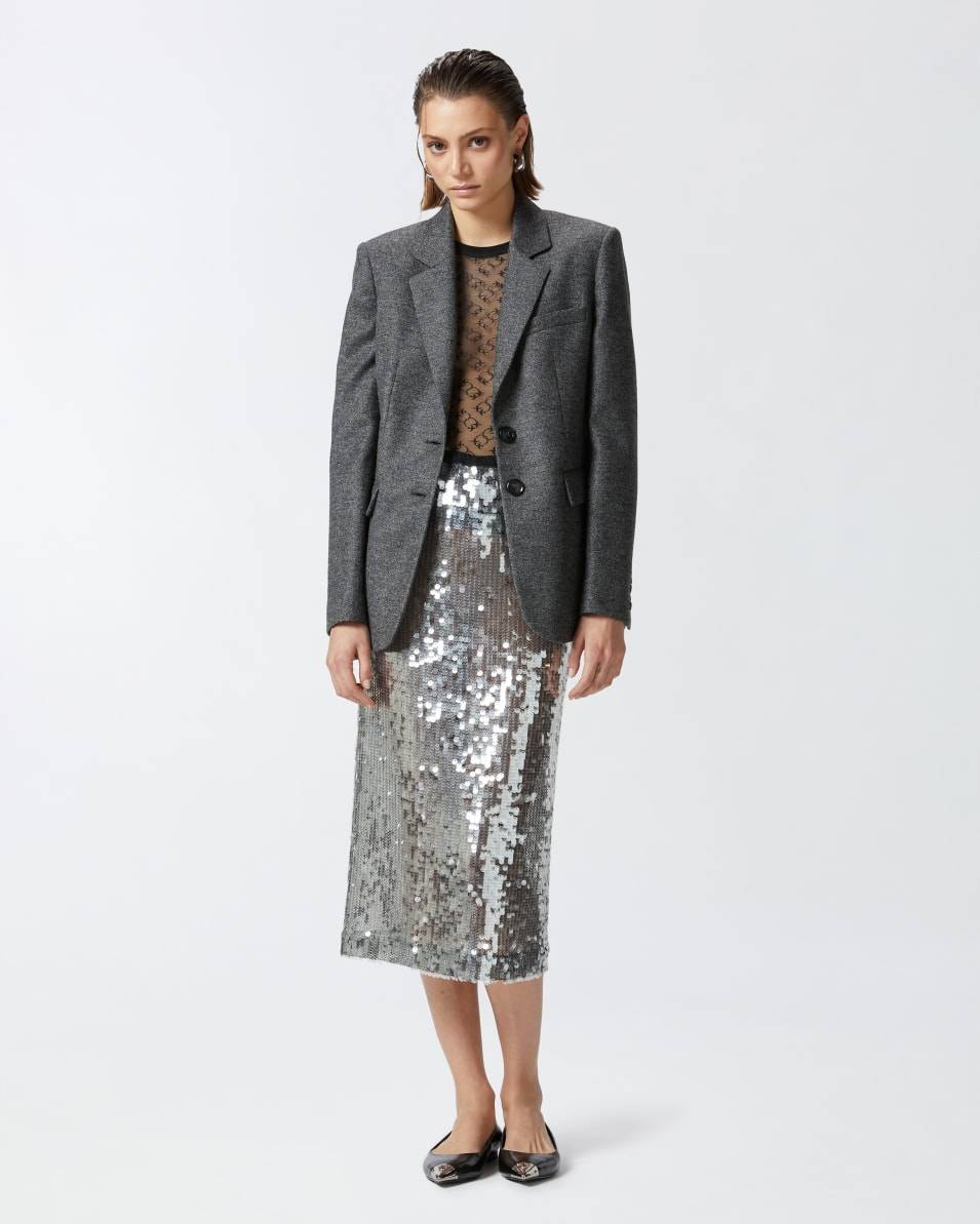 Pinko Blazer Aus Flanell Schwarz-weiß Meliert