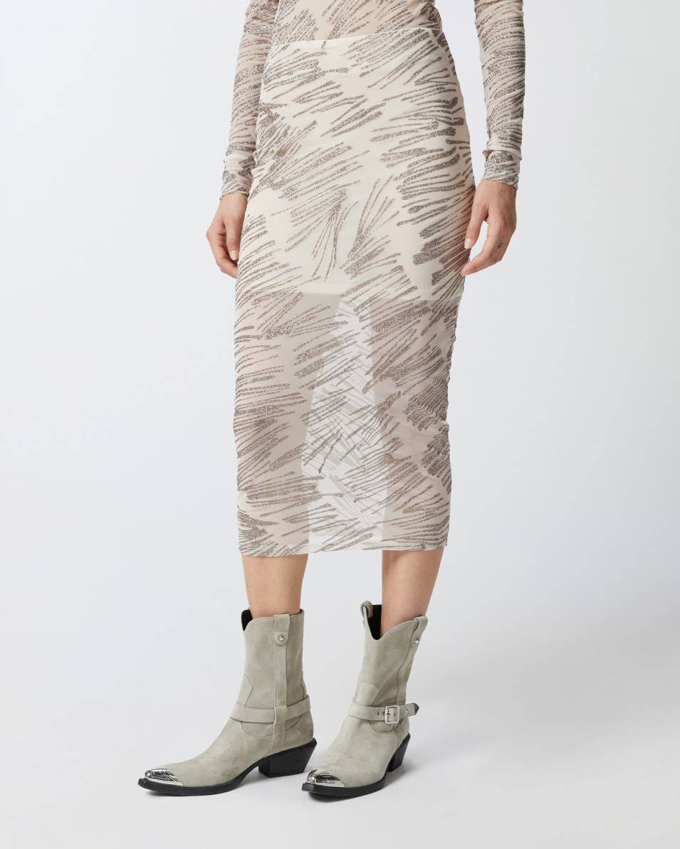 Pinko Bleistiftrock Aus Tüll Mit Glitzerdruck