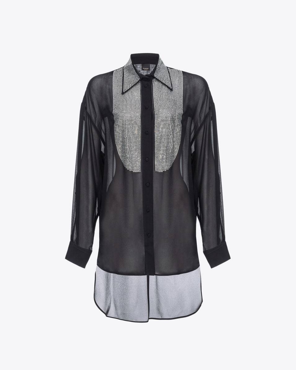 Pinko Bluse aus Georgette mit Strass