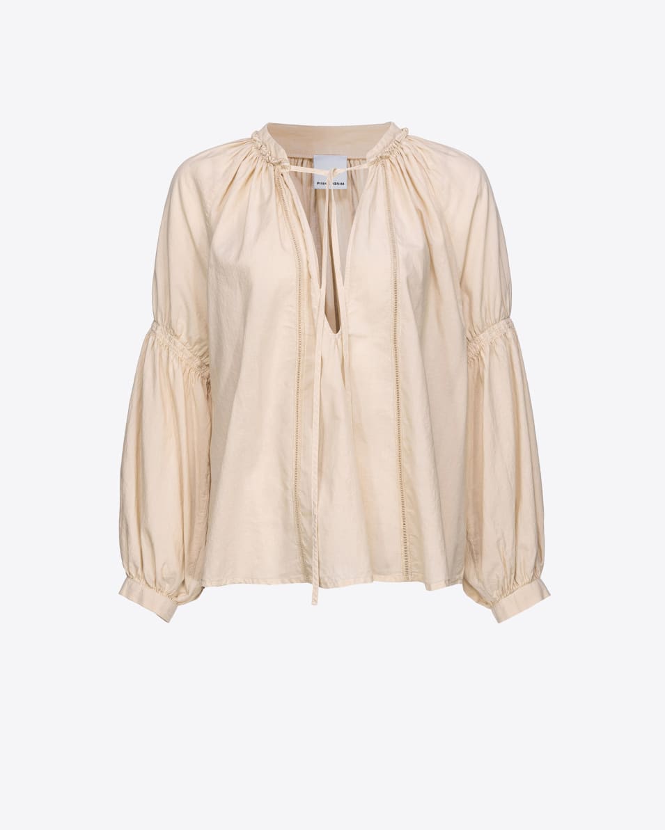 Pinko Bluse aus Musselin mit Lochstickerei