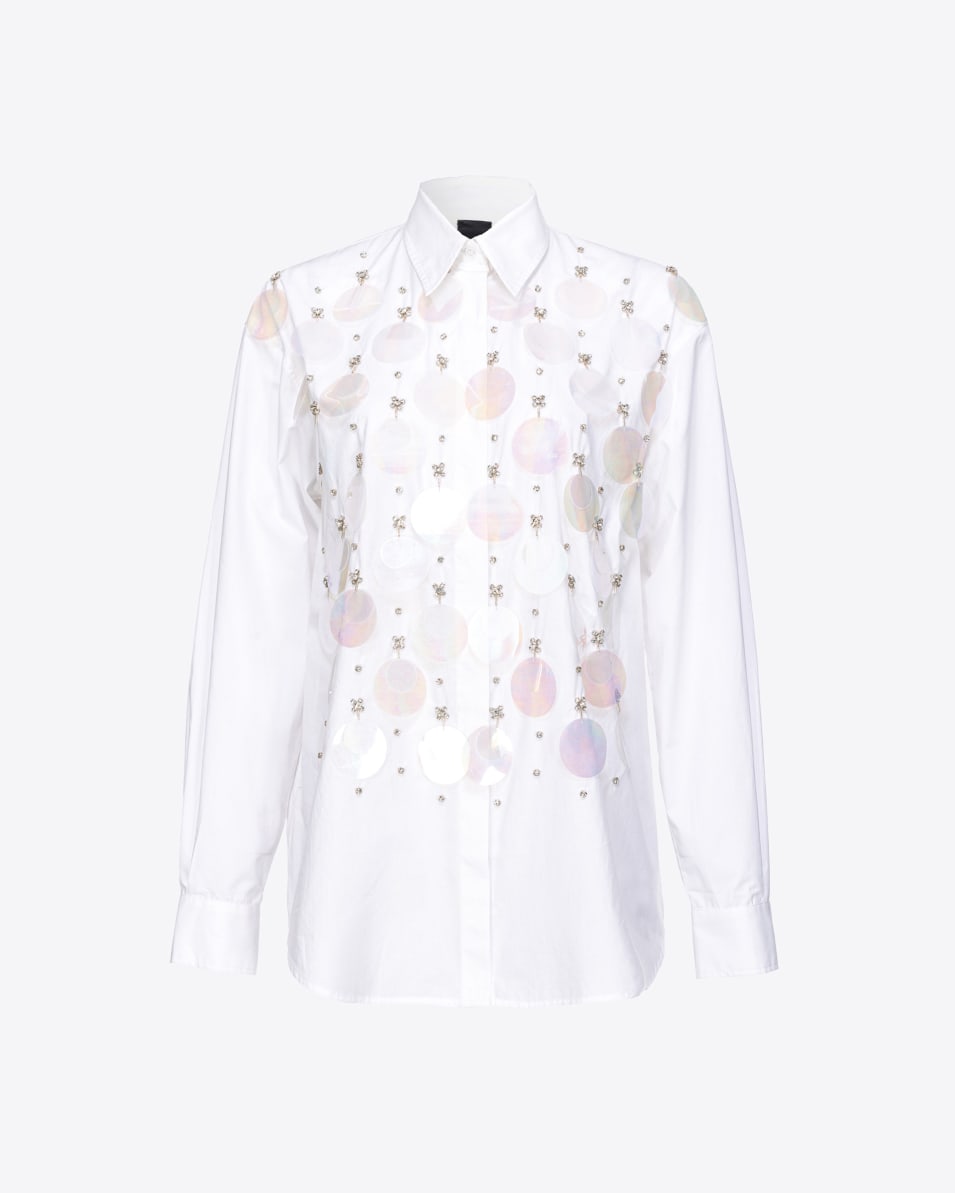 Pinko Bluse aus Popeline Paillettenstickerei