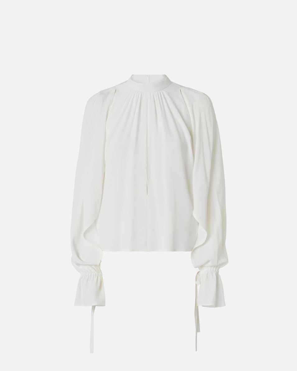 Pinko Bluse aus Seidenmix mit Volantärmeln