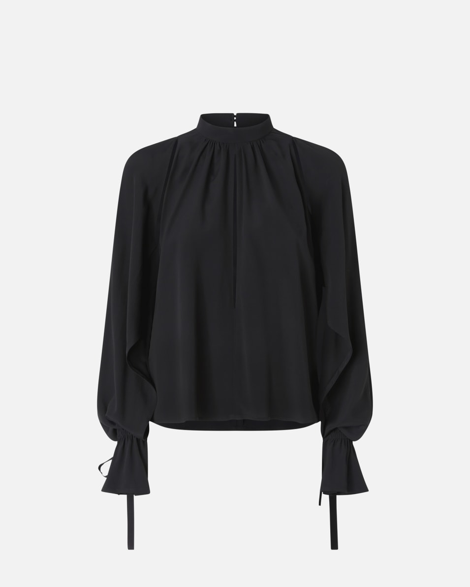 Pinko Bluse aus Seidenmix mit Volantärmeln