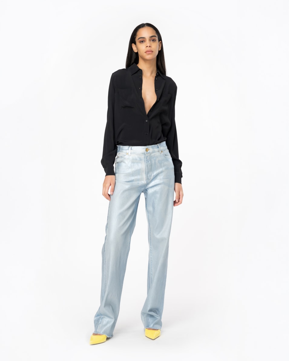 Pinko Bluse Seidenmix Mit Brusttaschen