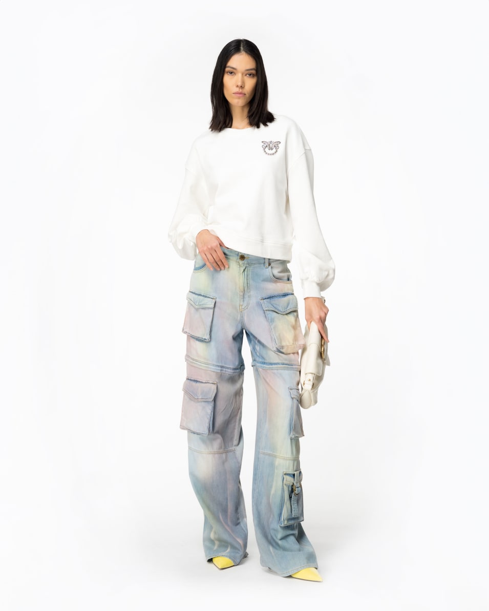 Pinko Boxy-Sweatshirt Love-Birds-Stickerei