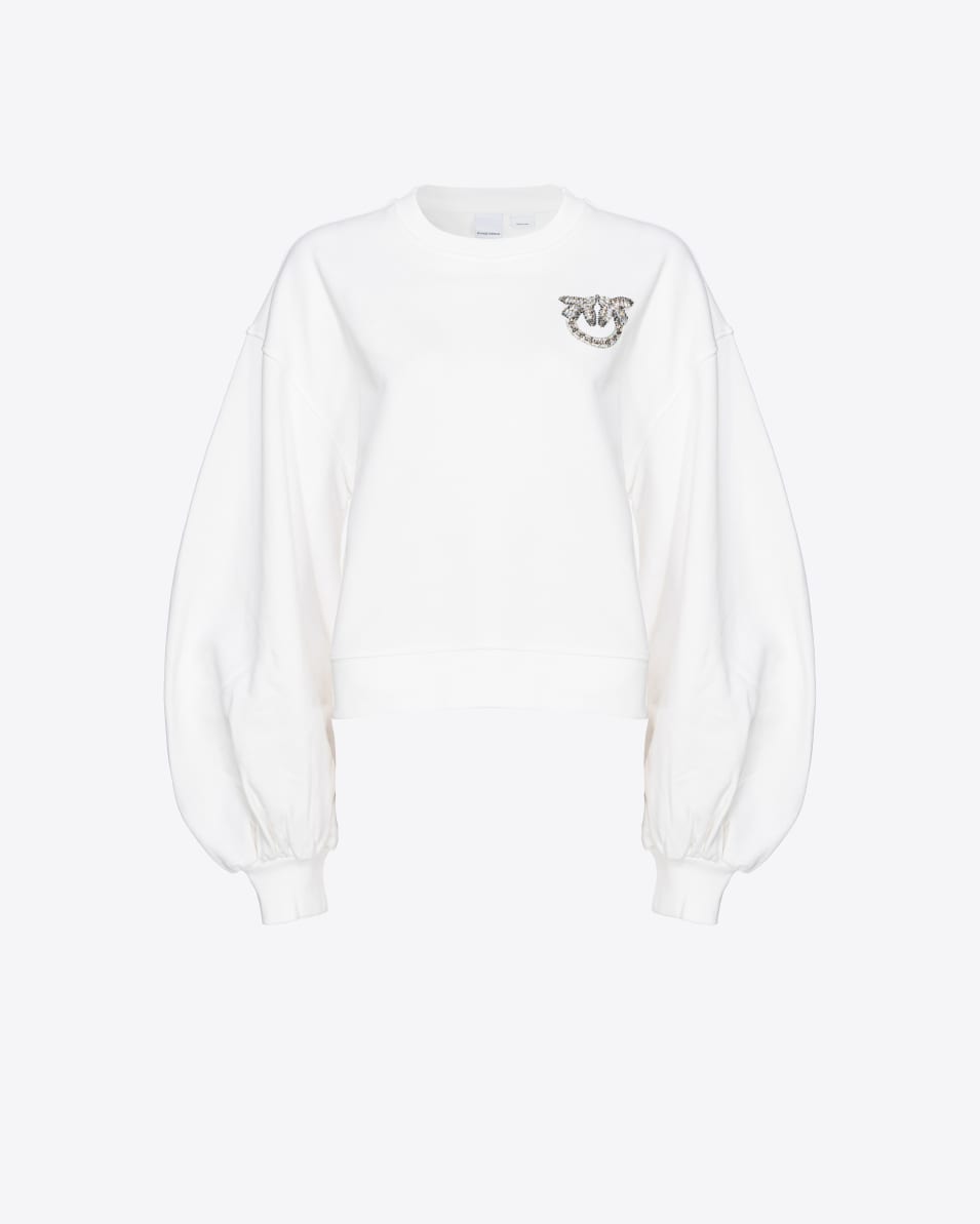 Pinko Boxy-Sweatshirt Love-Birds-Stickerei