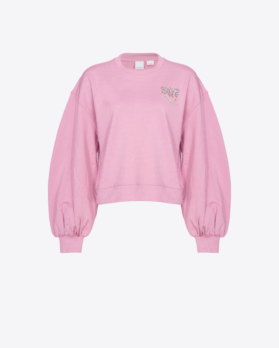 Pinko Boxy-Sweatshirt Love-Birds-Stickerei