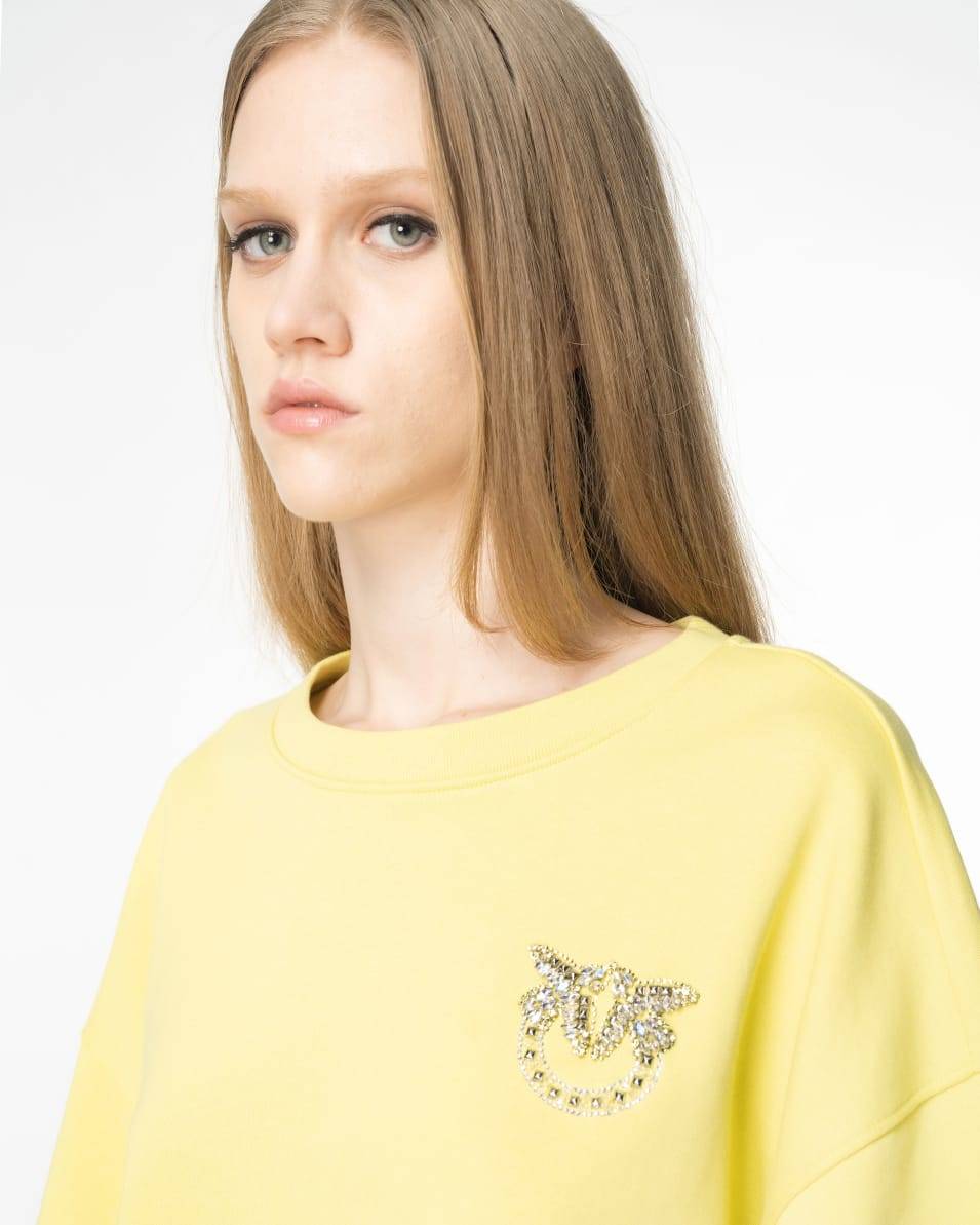 Pinko Boxy-Sweatshirt Love-Birds-Stickerei