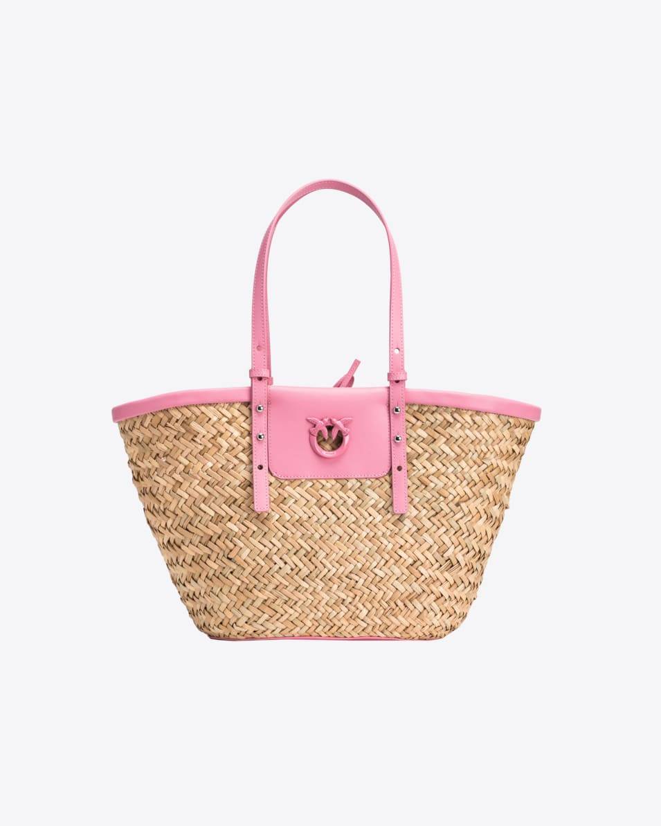 Pinko Bucket Bag Love Summer aus Bast