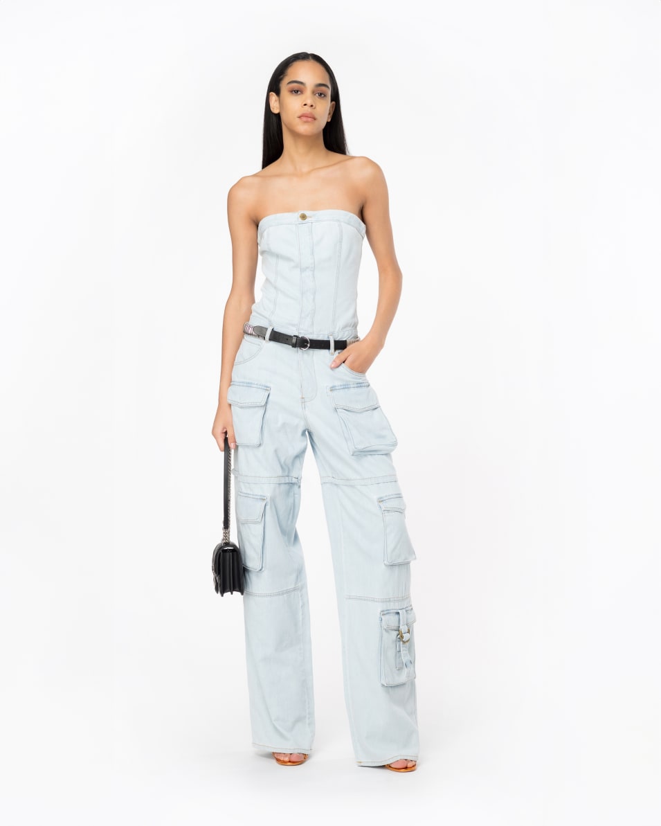 Pinko Bustier-Jumpsuit Baby Blue
