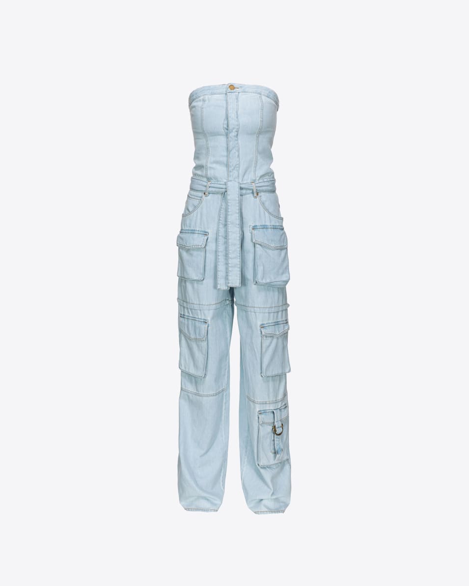 Pinko Bustier-Jumpsuit Baby Blue