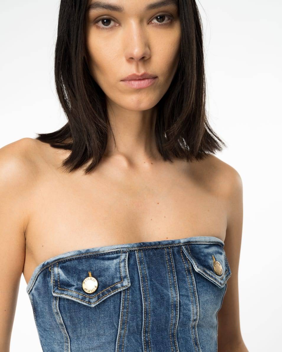 Pinko Bustier-Top Stretchdenim