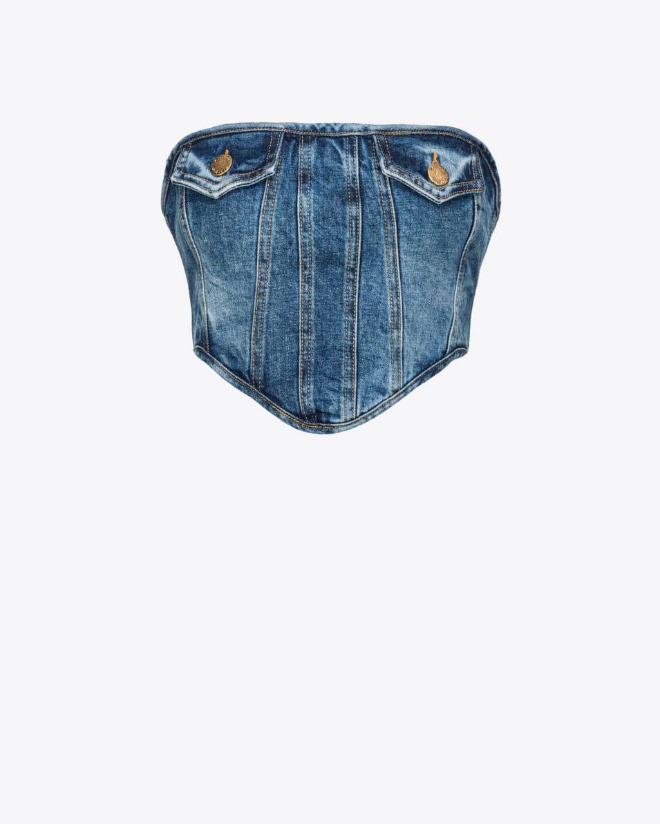 Pinko Bustier-Top Stretchdenim
