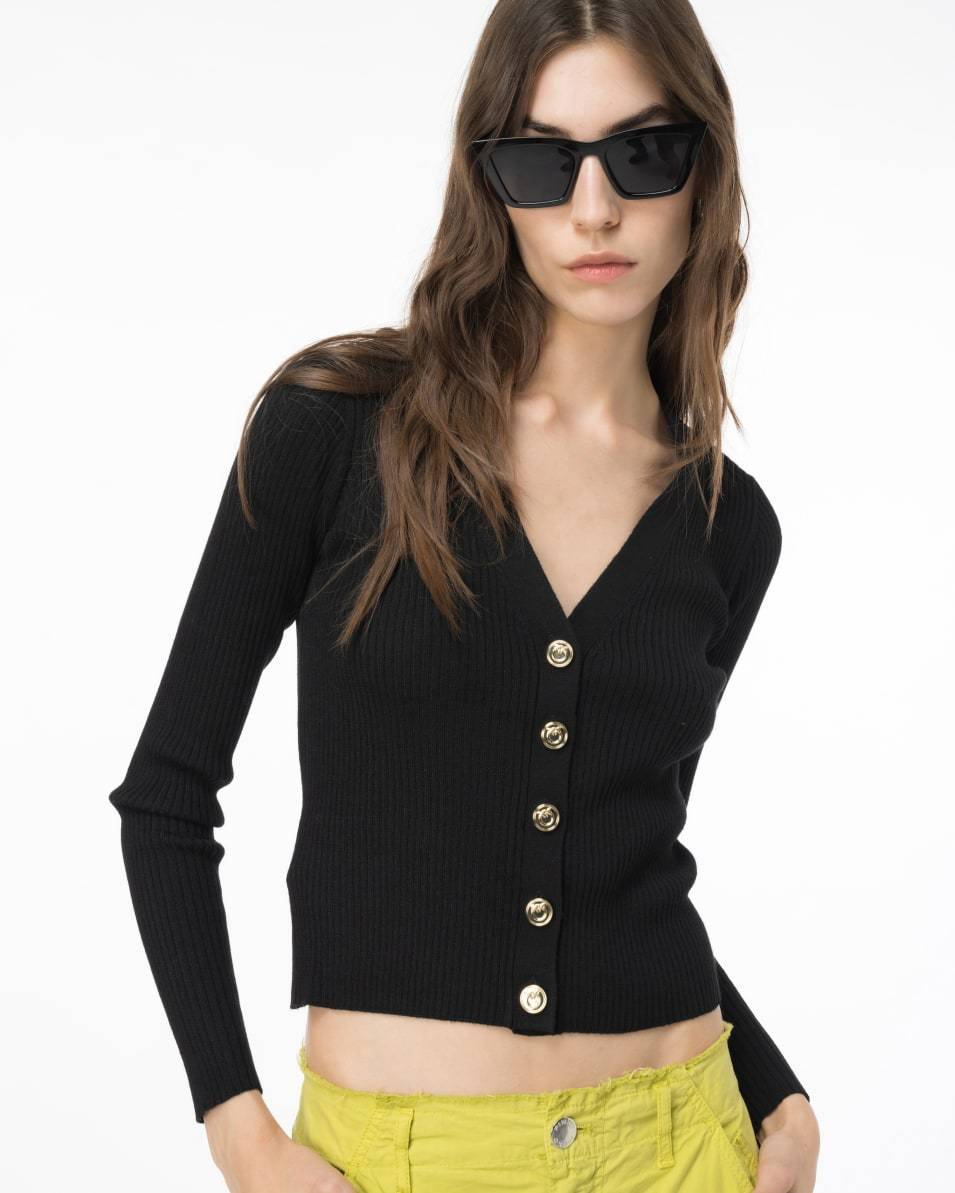 Pinko Cardigan Mit Logo Aus Wolle