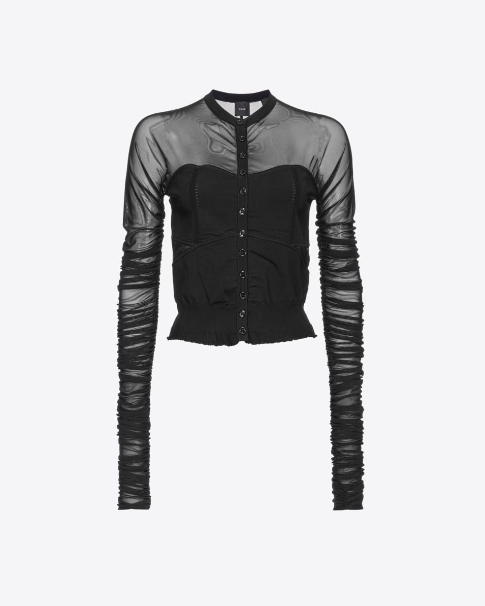 Pinko Cardigan mit Tüllärmeln