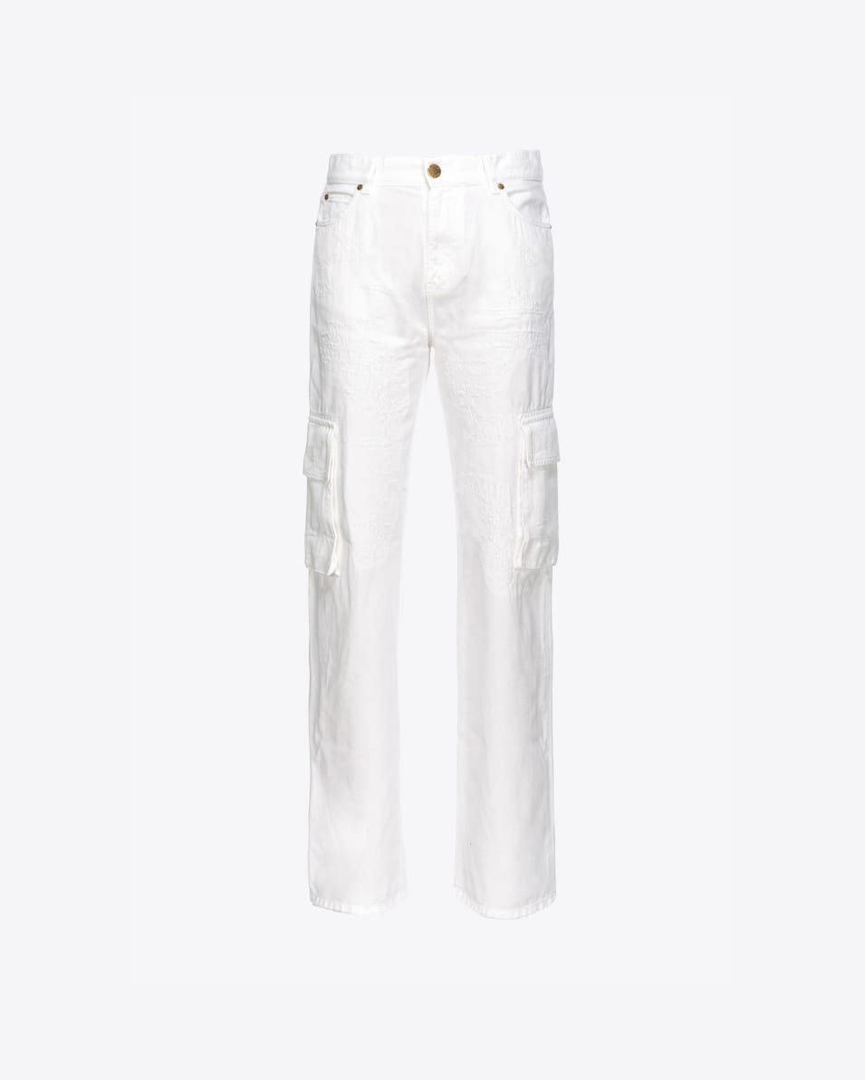 Pinko Cargohose aus Bull mit Rissen und Flicken