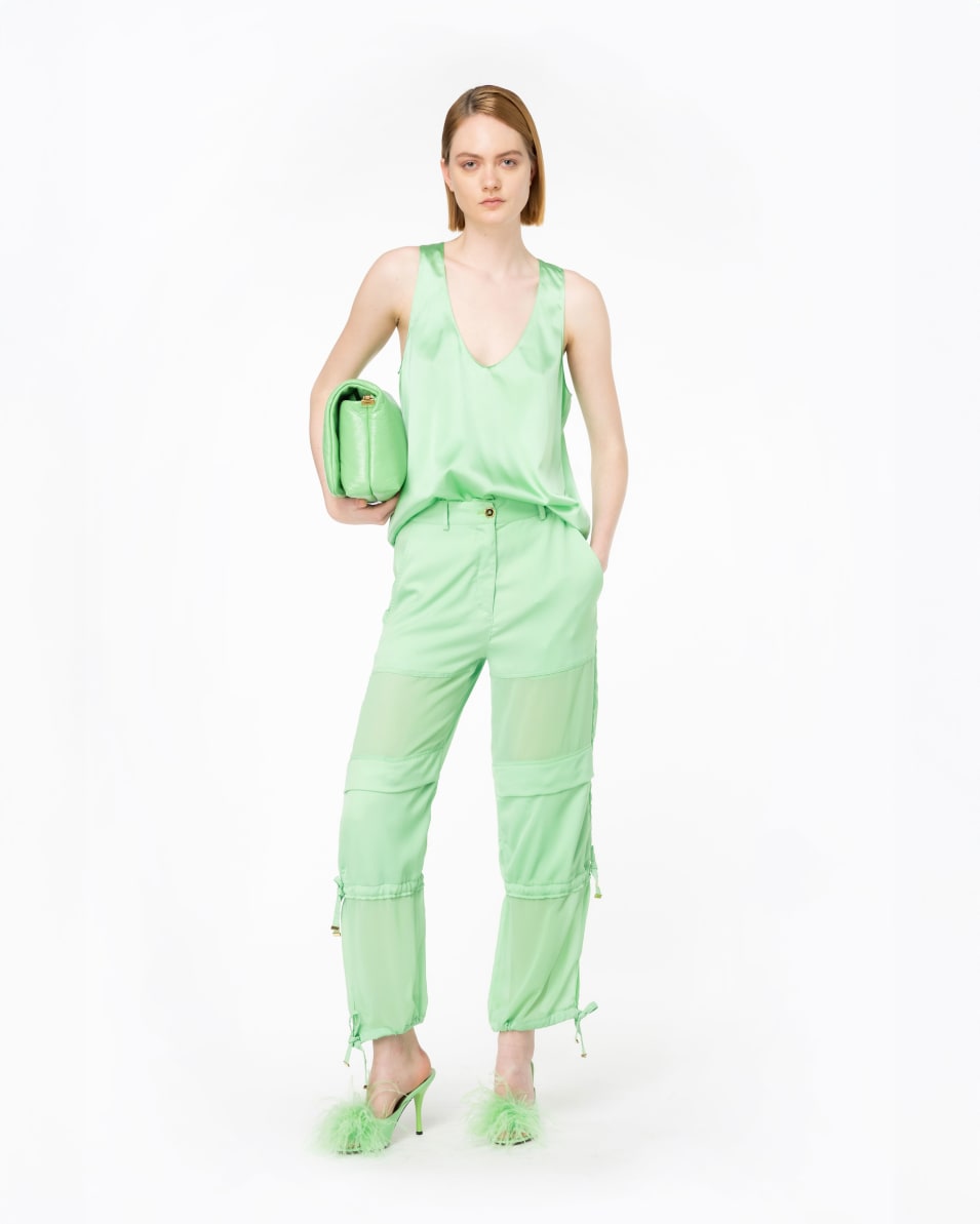 Pinko Cargohose Aus Satin Und Georgette