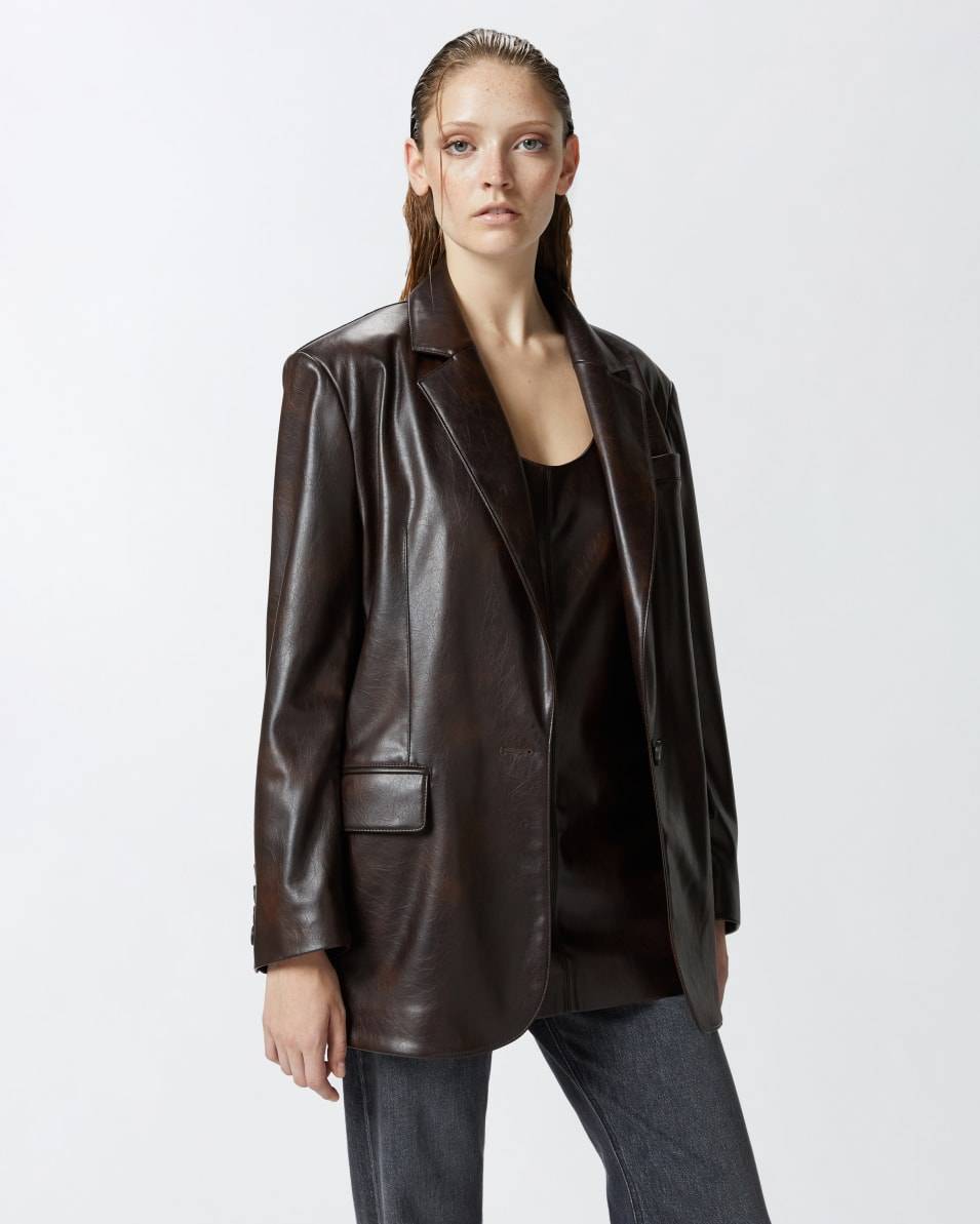 Pinko Classic Leather-effect Fabric Blazer