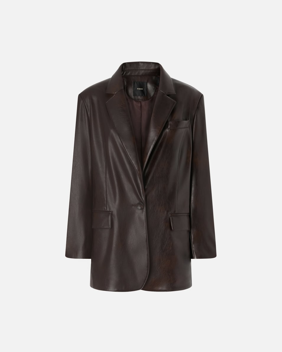 Pinko Classic leather-effect fabric blazer