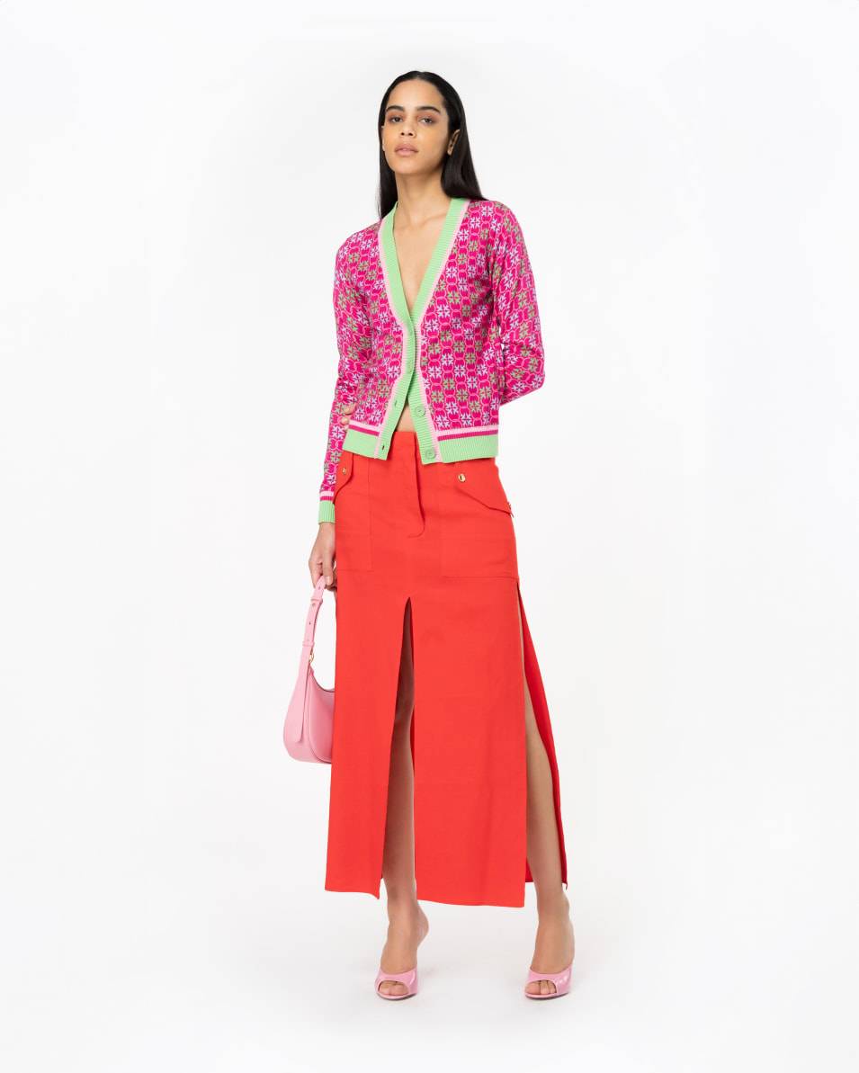 Pinko College-Cardigan Monogram Mehrfarbig