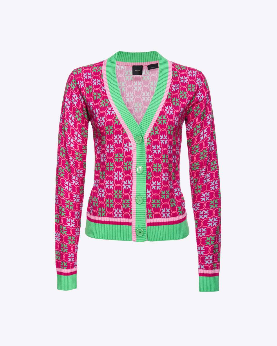 Pinko College-Cardigan Monogram mehrfarbig