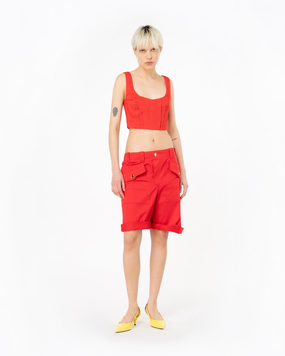 Pinko Crop-Top Aus Leinen