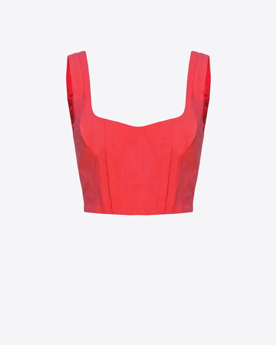 Pinko Crop-Top aus Leinen