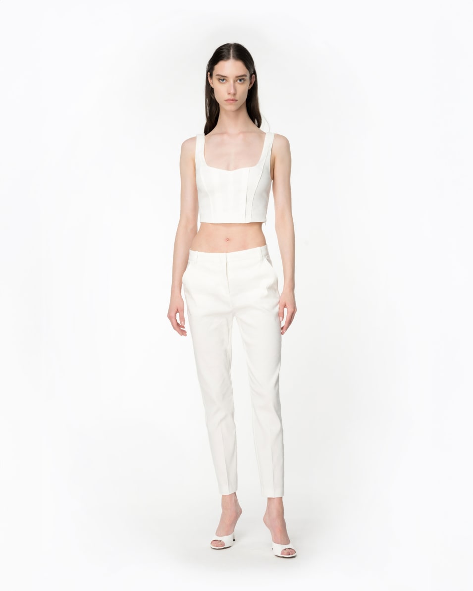Pinko Crop-Top Aus Leinen