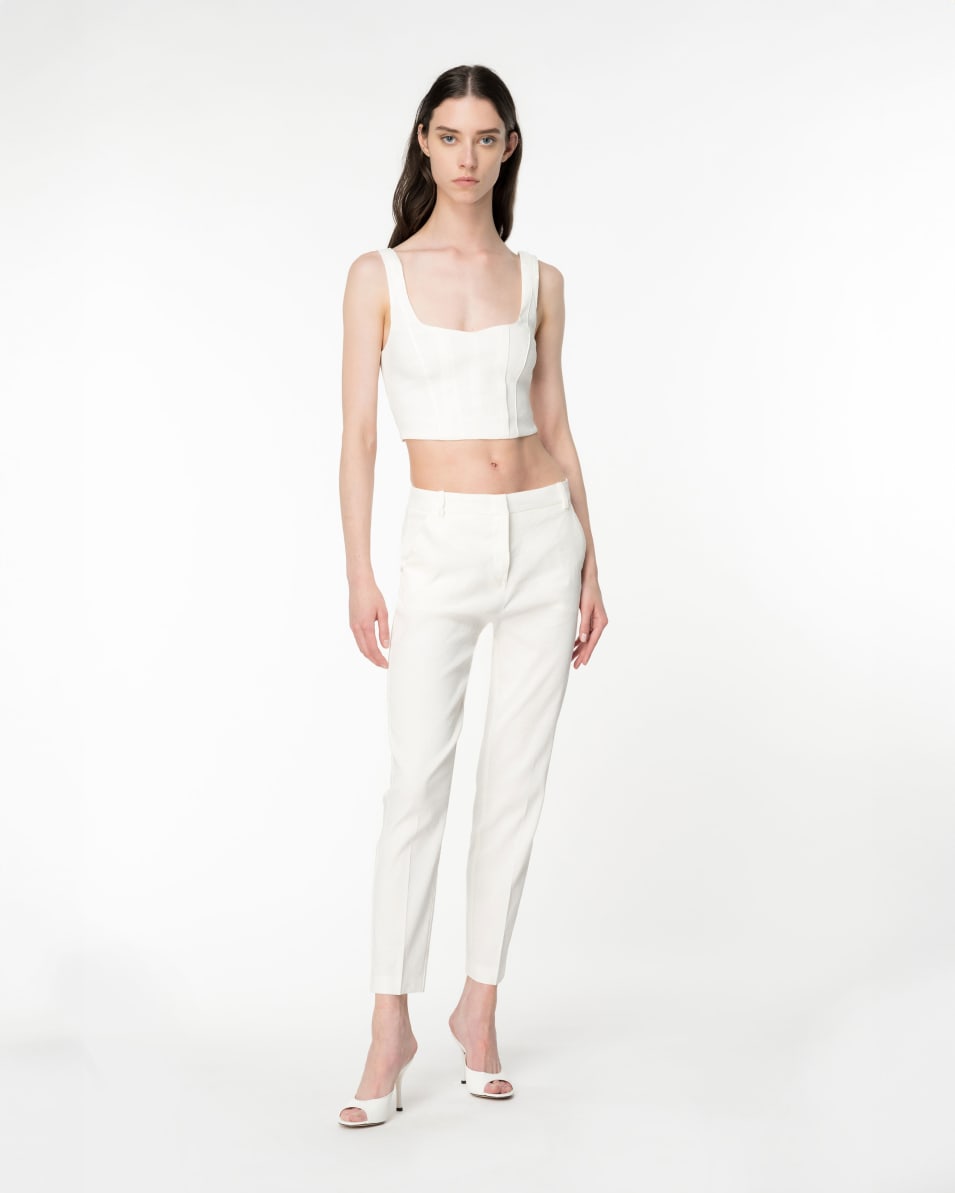 Pinko Crop-Top Aus Leinen