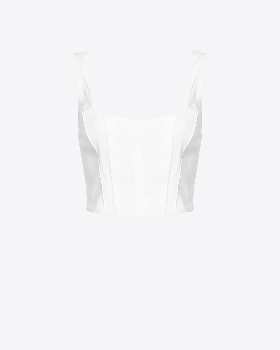 Pinko Crop-Top aus Leinen