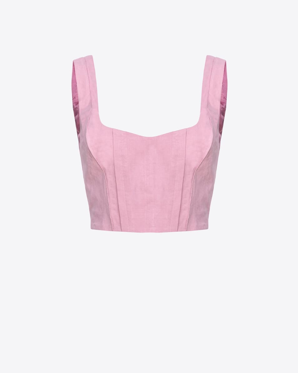 Pinko Crop-Top aus Leinen