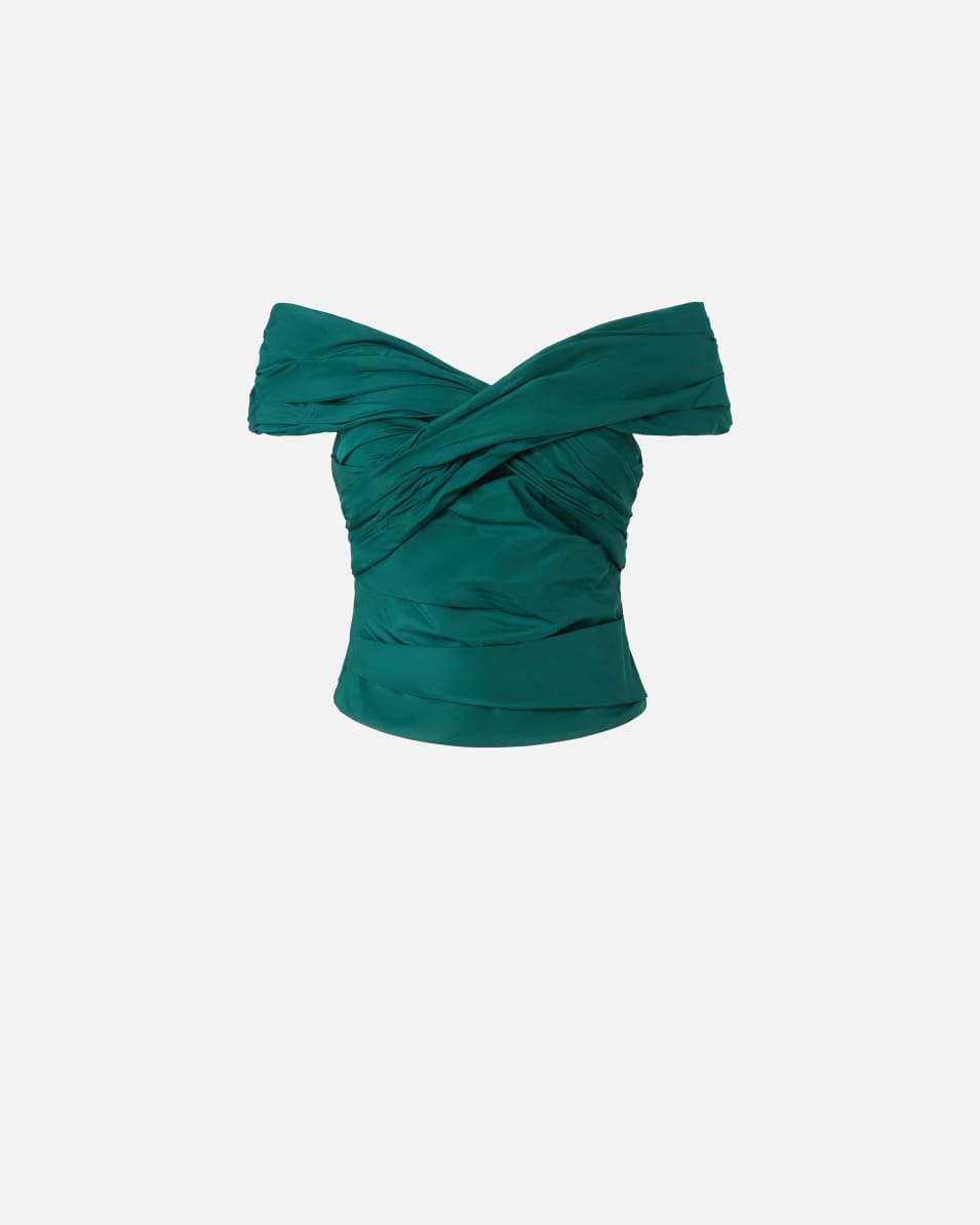 Pinko Crop-Top aus Taft mit Überkreuzdetail