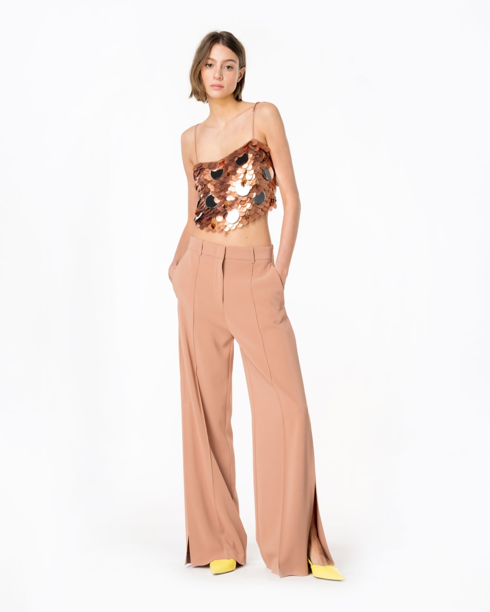 Pinko Crop-Top Maxi-Pailletten Spiegel