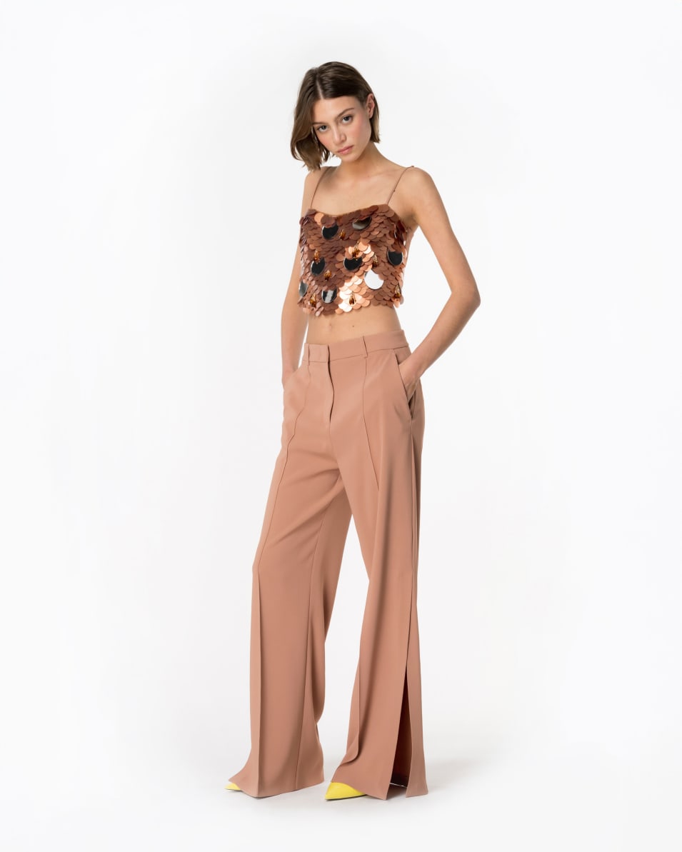 Pinko Crop-Top Maxi-Pailletten Spiegel