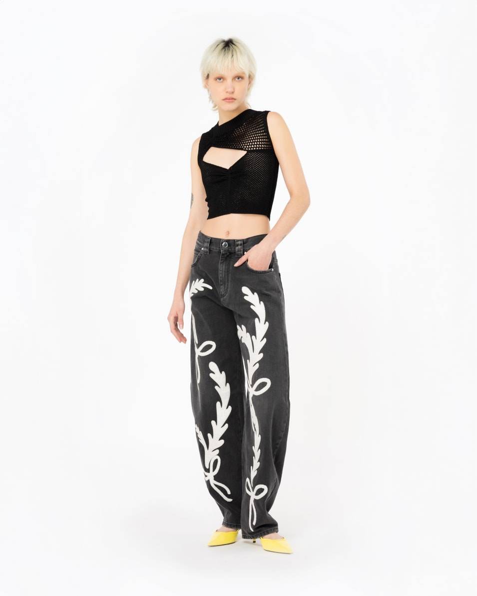 Pinko Crop-Top Netzgewebe