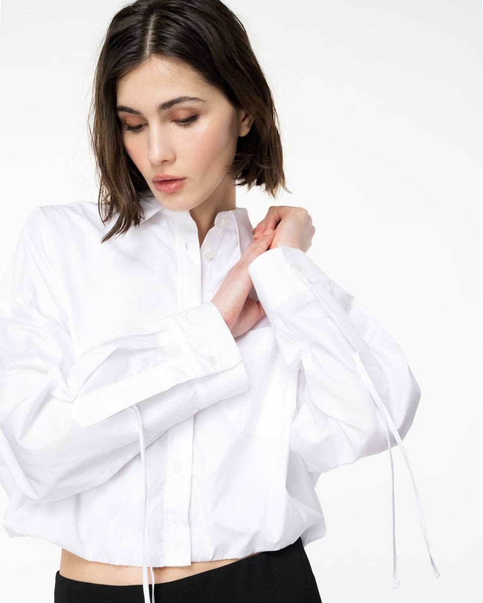 Pinko Cropped-Bluse Aus Popeline