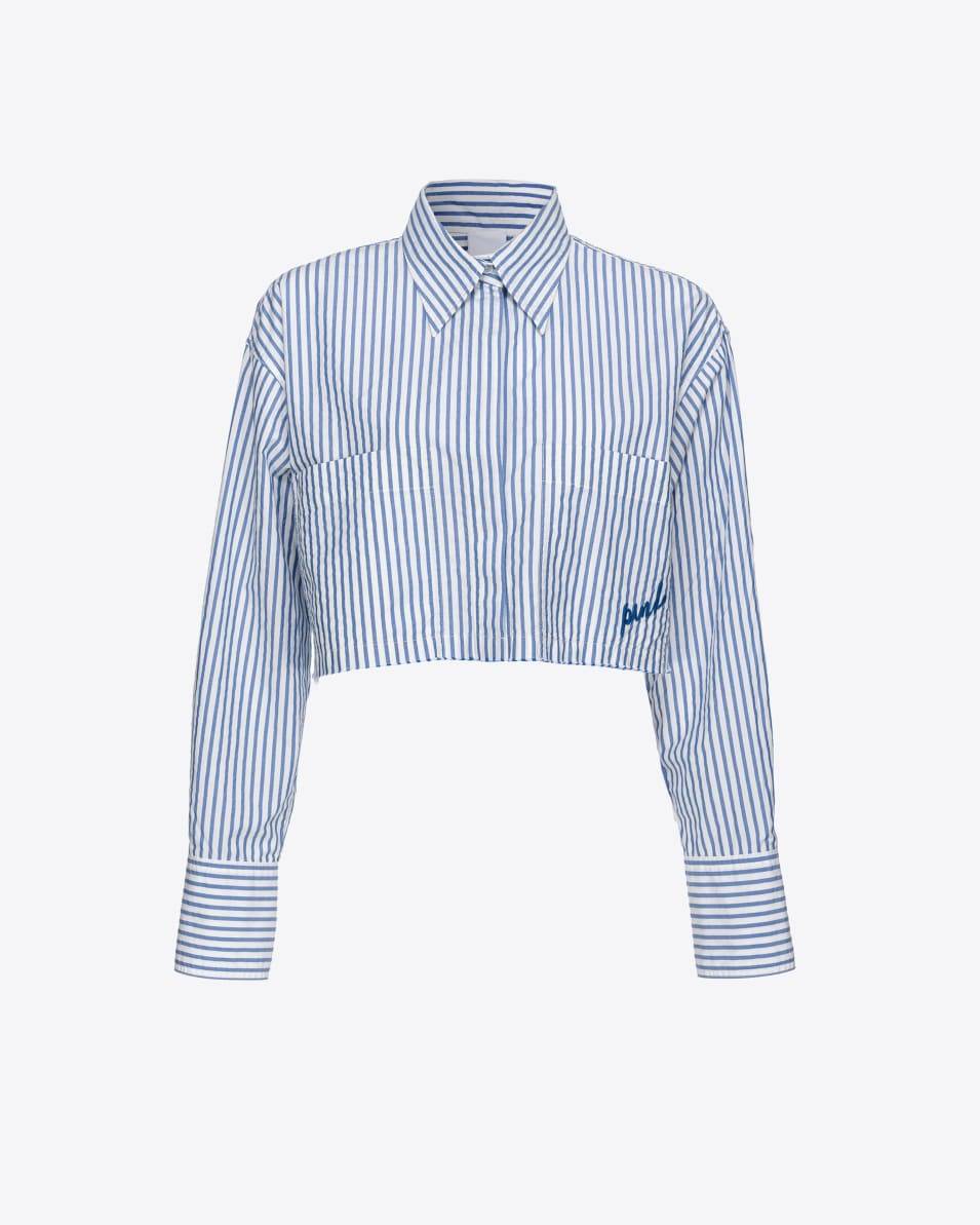 Pinko Cropped-Bluse gestreift