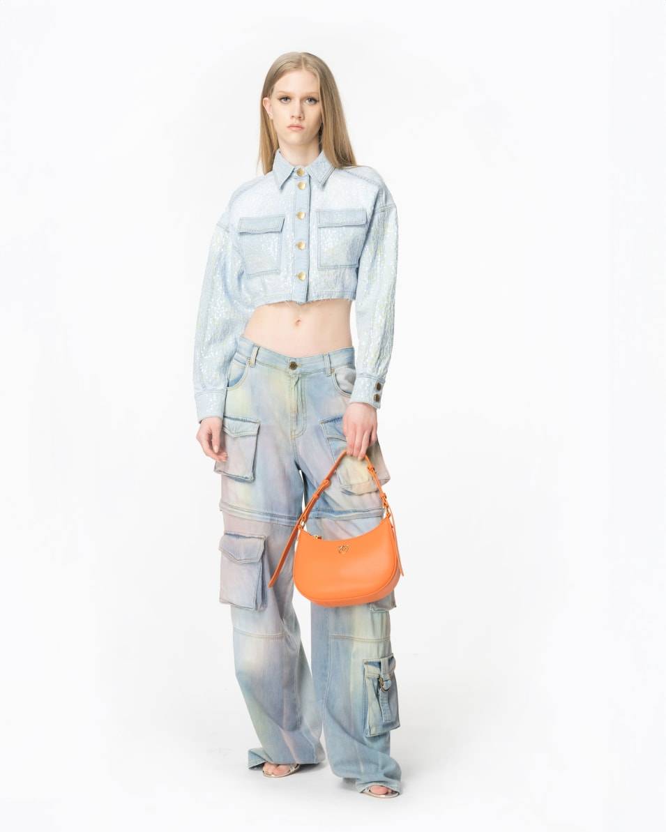 Pinko Cropped-Jeansjacke Mit Pailletten