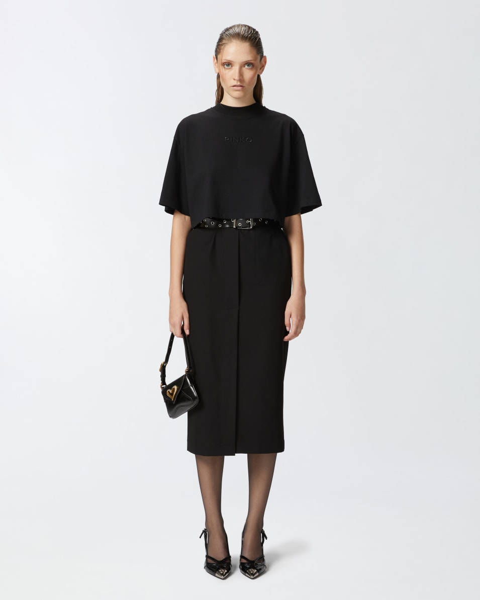 Pinko Cropped-T-Shirt Mit Logo-Stickerei