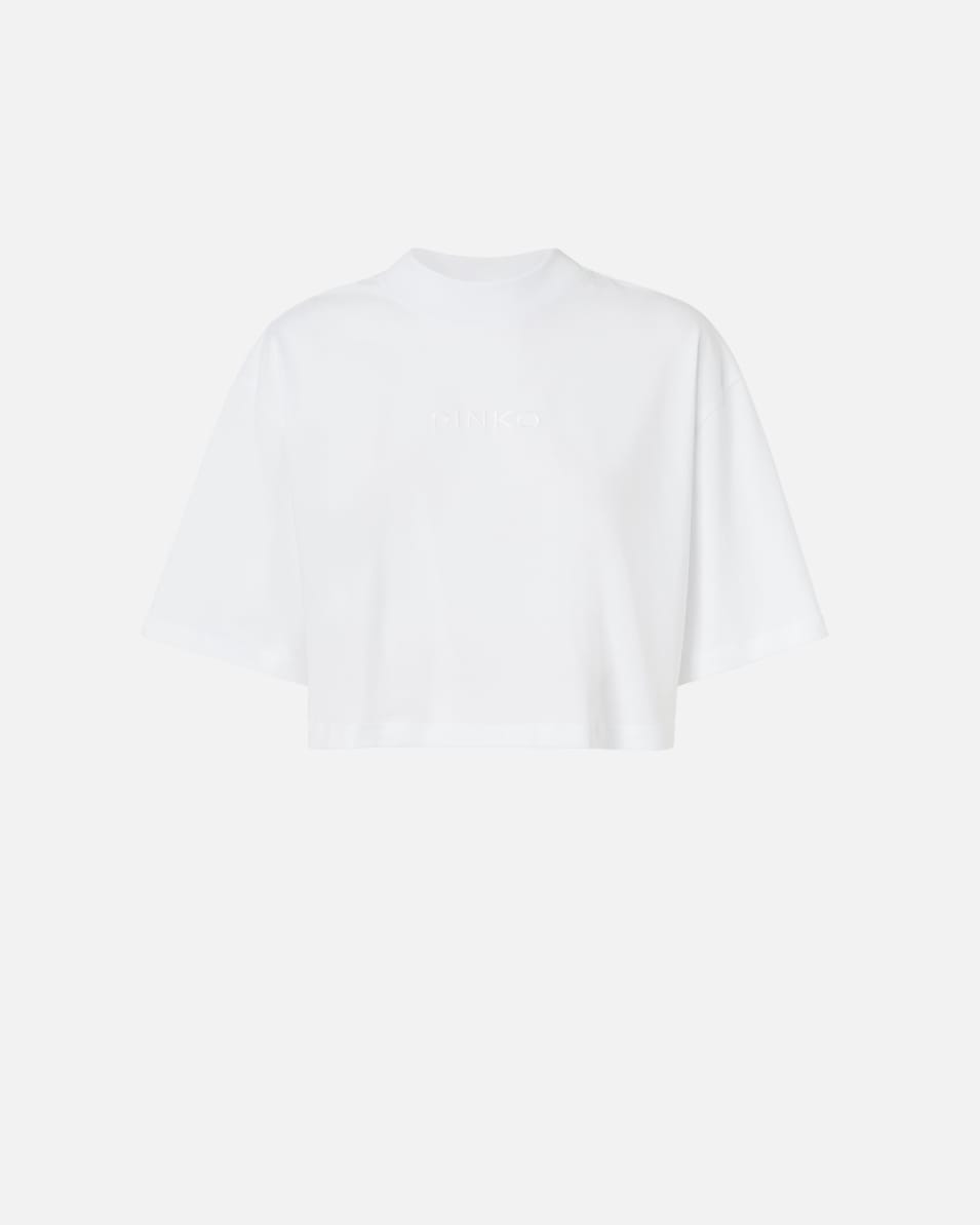 Pinko Cropped-T-Shirt mit Logo-Stickerei