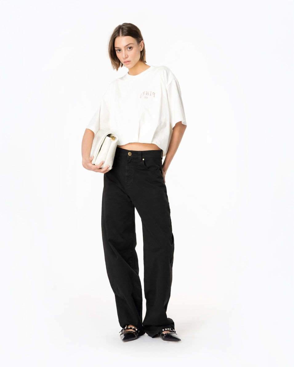 Pinko Cropped-T-Shirt Mit Logoprint