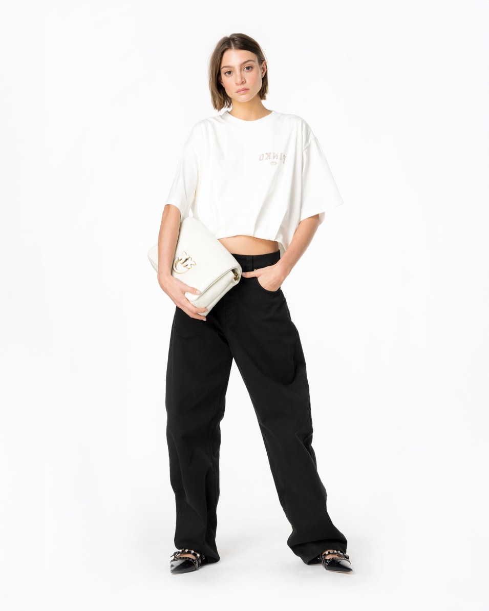 Pinko Cropped-T-Shirt Mit Logoprint