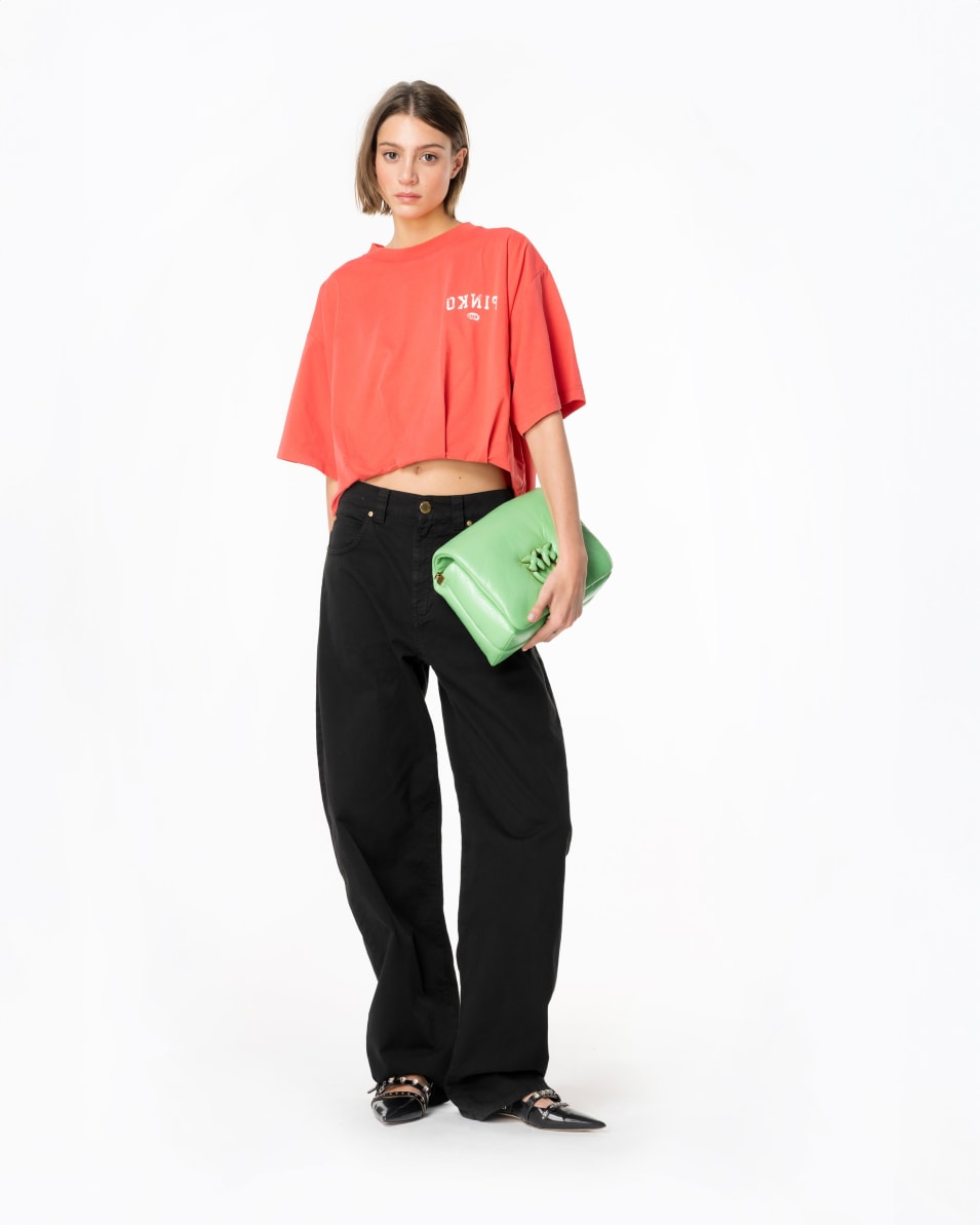 Pinko Cropped-T-Shirt Mit Logoprint